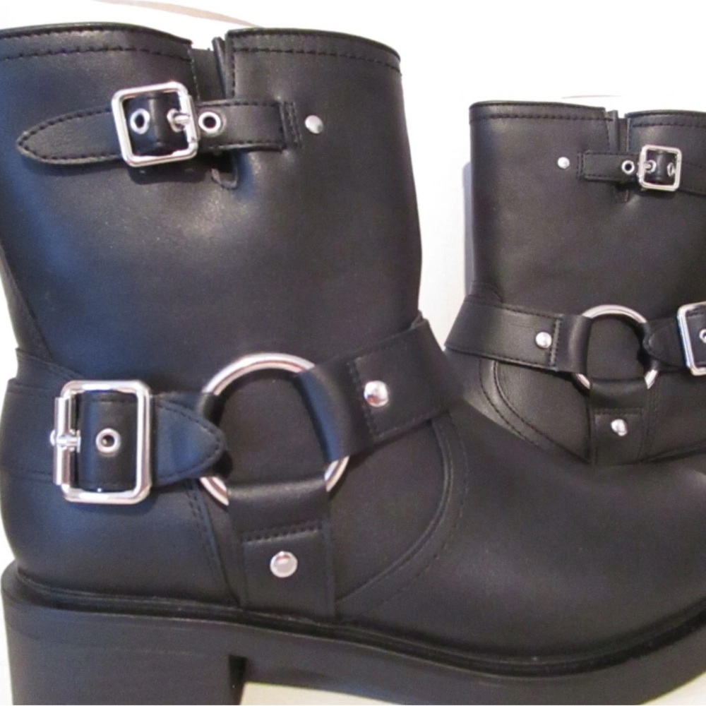 Stylish Black Buckle Ankle Boots